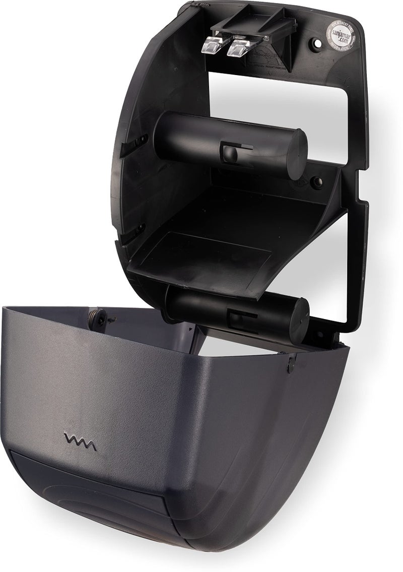 San Jamar R3590TBK Black Pearl Oceans Duett Standard Bath Tissue Dispenser - Image 3